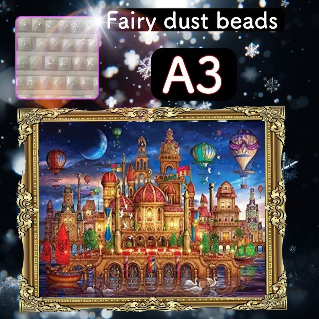 四角ビーズ(fairy1~3色入り)【fairydust-65】A3サイズ☆ダイヤモンドアート