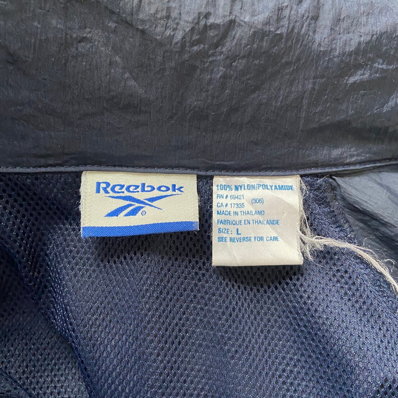 Reebok リーボック フロントロゴ刺繍 ジャケットメンズL 古着 バック Reebok リーボック フロントロゴ刺繍 ジャケットメンズL 古着 バック