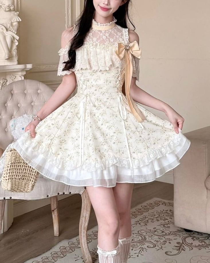 ブリリアントレースフローラルワンピース(ショートVer) 2508602