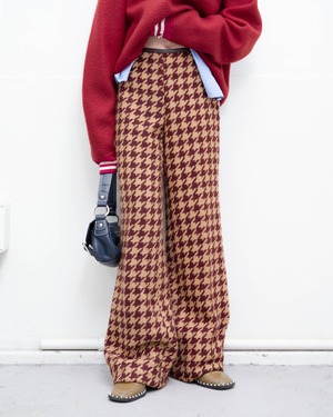 1990s KOOKAI - houndstooth jacquard wide trousers