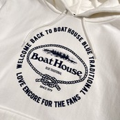 BOAT HOUSE ボートハウス ロゴプリント スウェット パーカー サイズ C/3 /ホワイト/ジョイマークデザイン