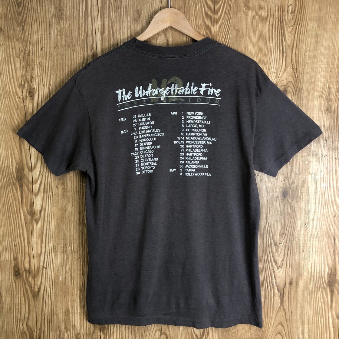 80s U2 THE UNFORGETTABLE FIRE ツアーT 半袖 T-sh Tシャツ サイズ 