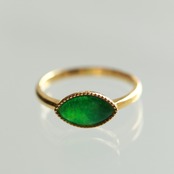 マーキス深緑翡翠 K10YGリング A貨翡翠 jd_rg1456