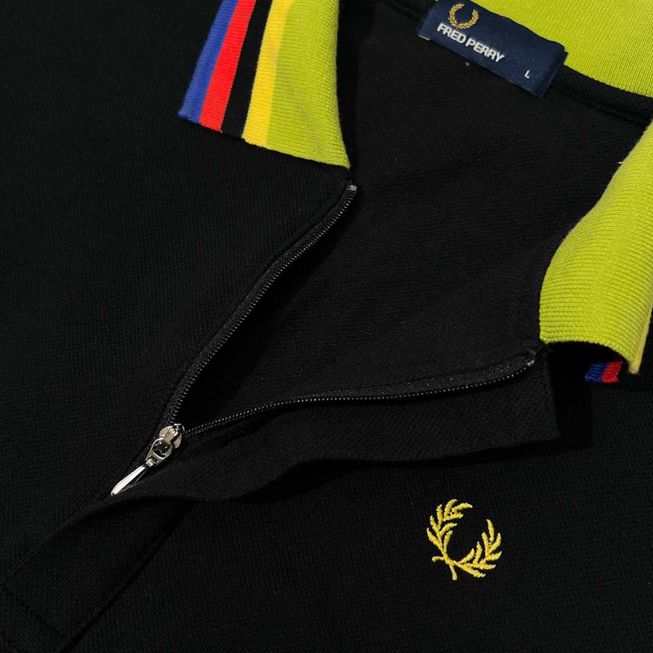 FRED PERRY フレッドペリー 比翼 ハーフジップ 半袖 ポロシャツ サイズ