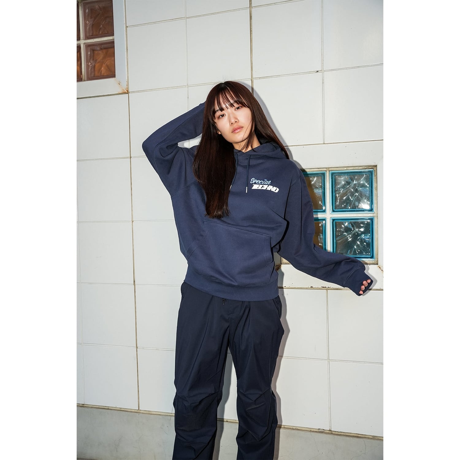 TTT×ICE & TECHNO ロゴフーディ パープル TTTXICE & TECHNO logo