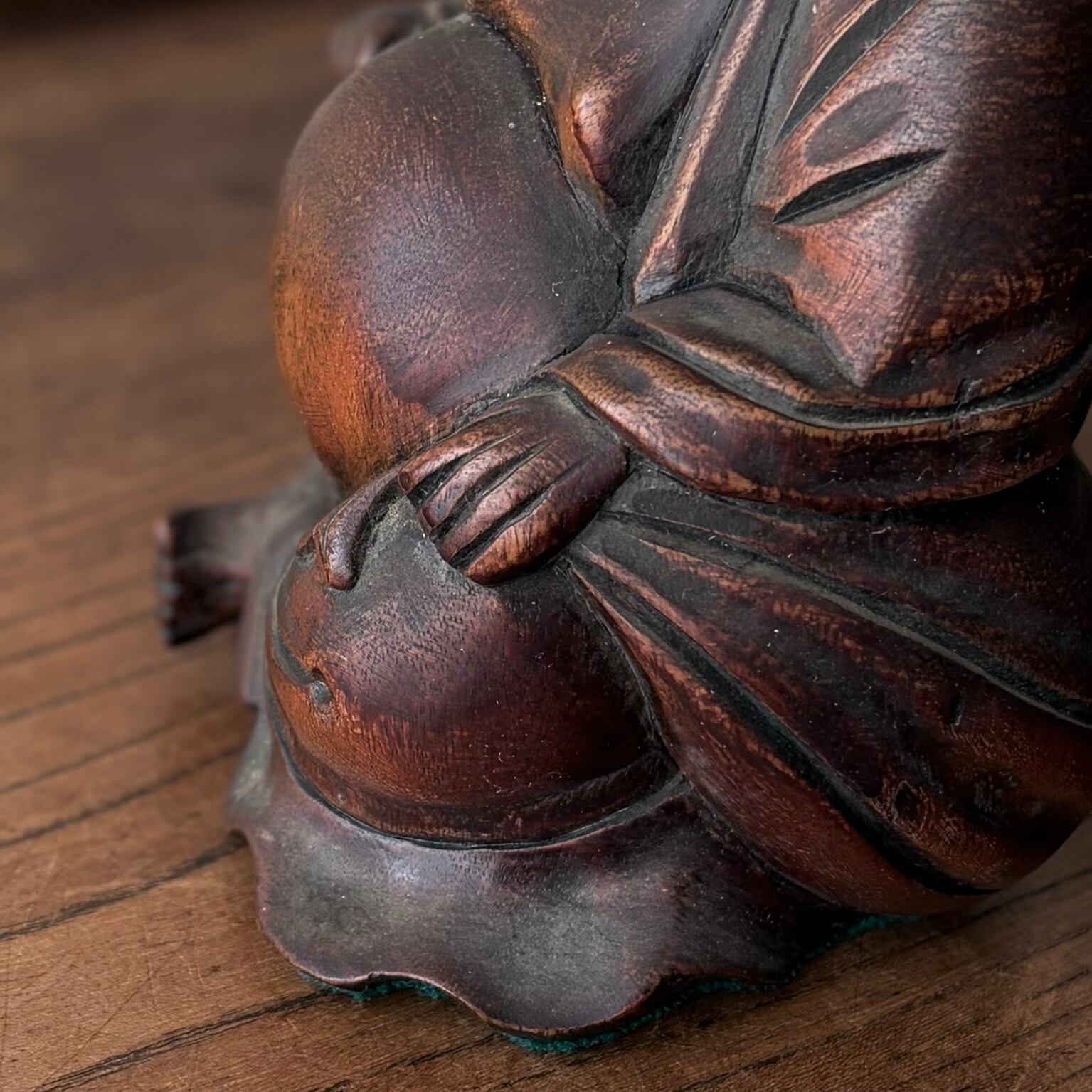 木彫りの布袋様 七福神 置物 縁起物 | 古家具古道具kuon