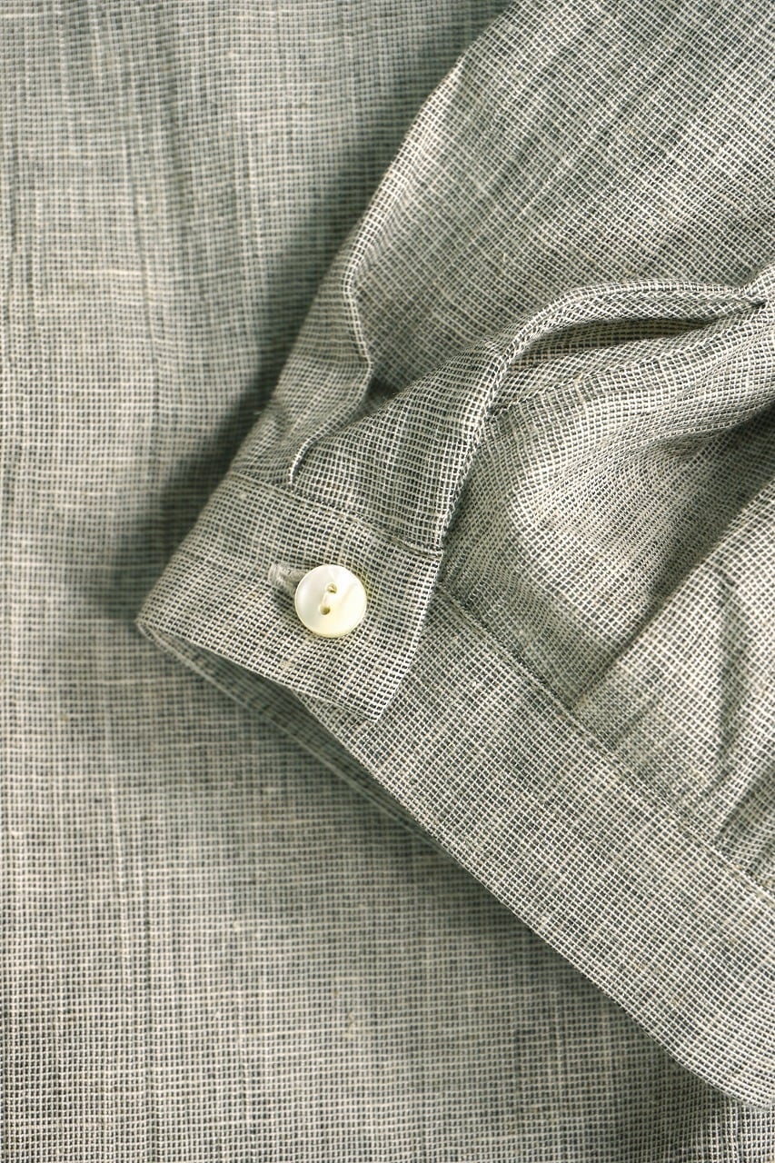 Antique Check Fly-Front Blouse