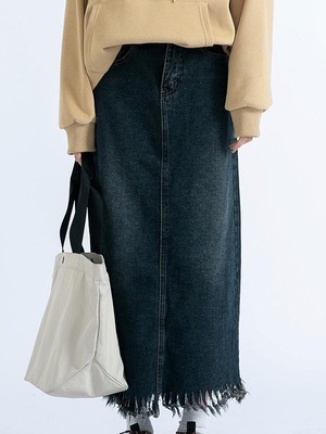 Fringe denim skirt（フリンジデニムスカート）c-182