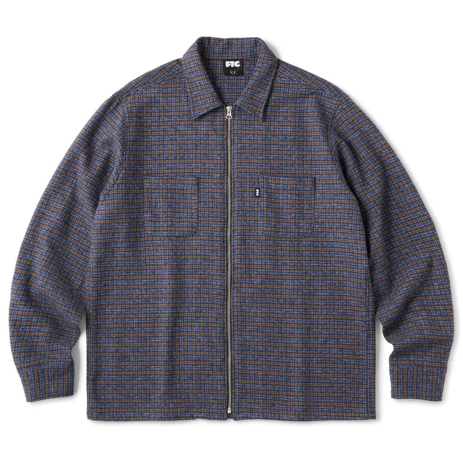 FTC / WOVEN PLAID ZIP UP SHIRT BLUE | THE NEWAGE CLUB