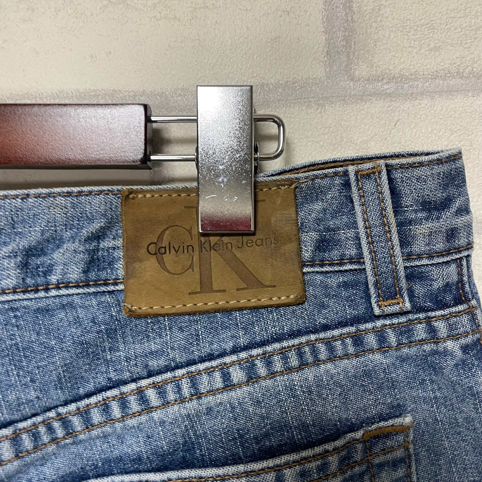W36×L30】Calvin Klein デニムパンツ コットン100% 革パッチ | 古着屋 
