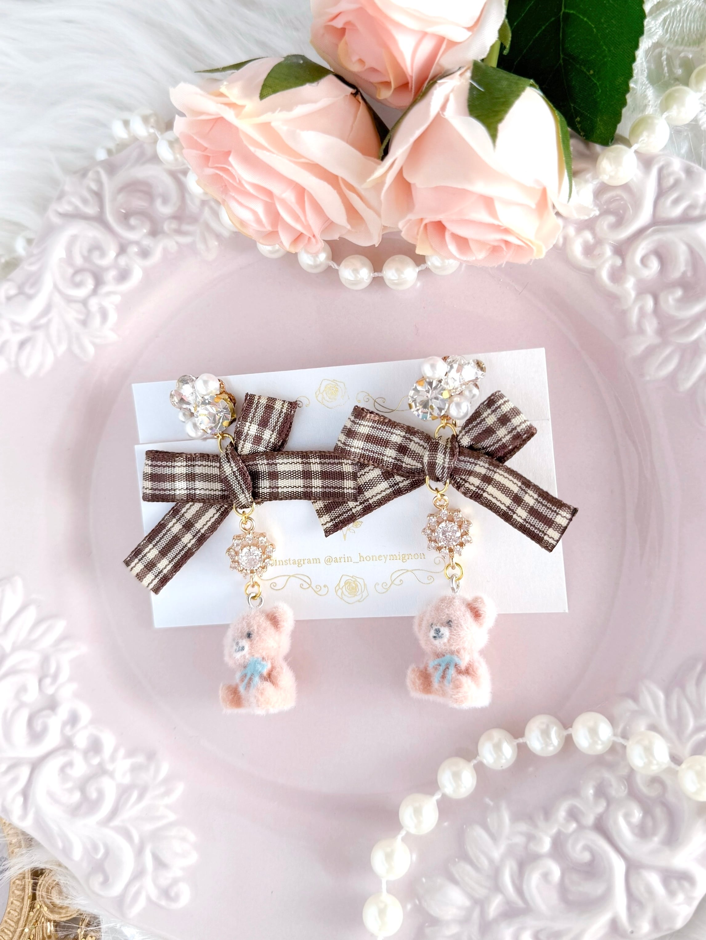 クマリボンピアス/イヤリング【AW-AN-1】