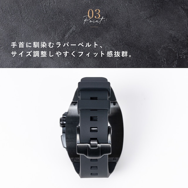 Luxury Apple Watch Case & Belt BR-AWC45SV ラグジュアリー アップル ウォッチ ケース＆ベルト シルバー  メンズ  (バンド・カバーセット 44mm/45mm対応) カスタムパーツ 高級ケース