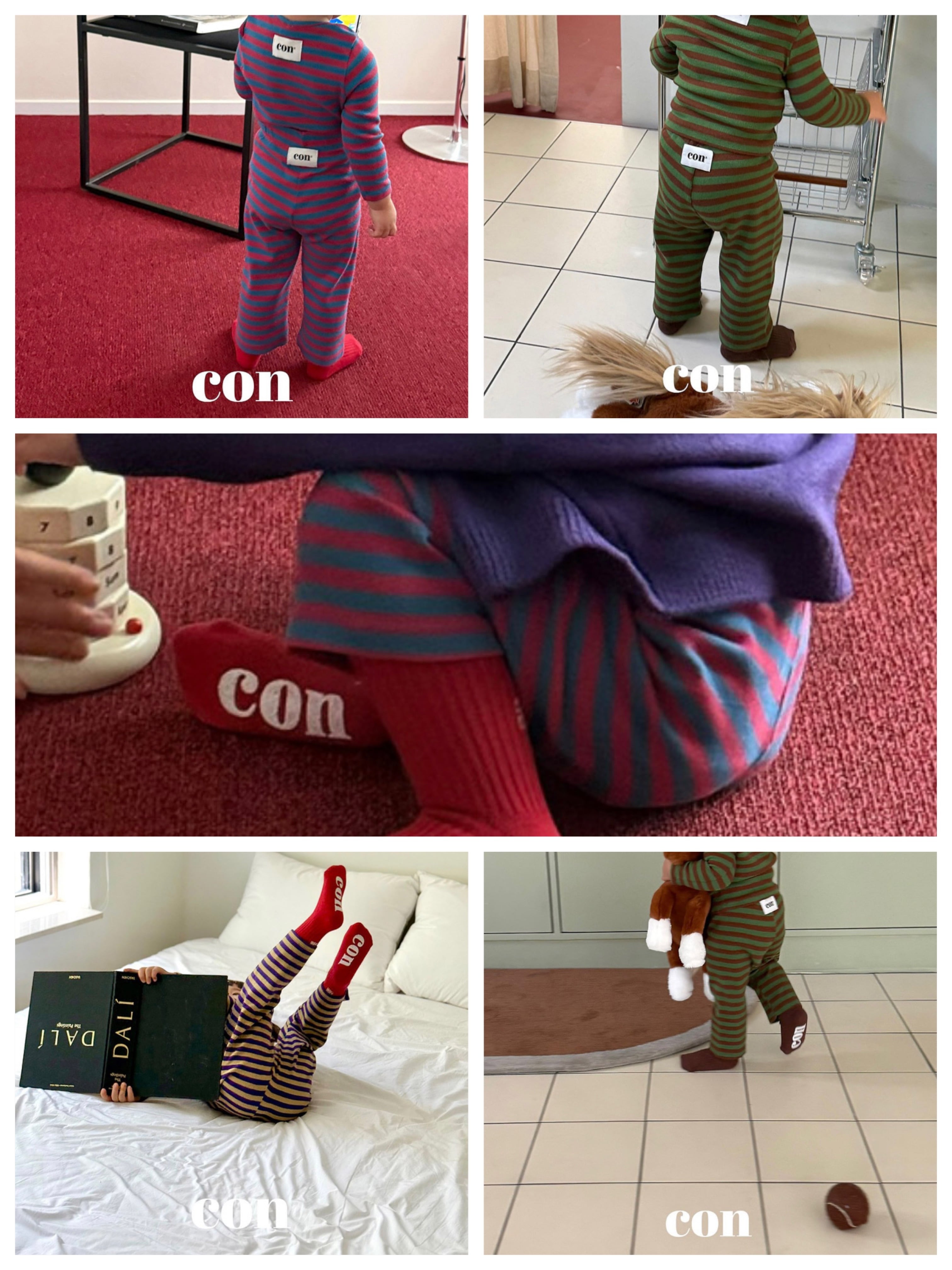 【先行予約】CON リブボーダー パンツ(60〜110cm)