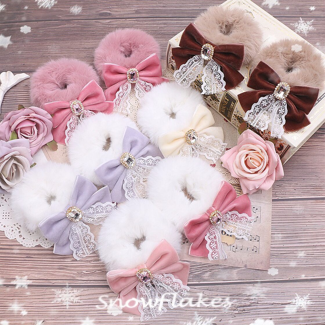 11色【2個set】ファー×リボンヘアゴム | Pay ID