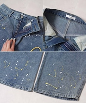 ◆ハート刺繍 バレルレッグ ジーンズ◆gt-116052