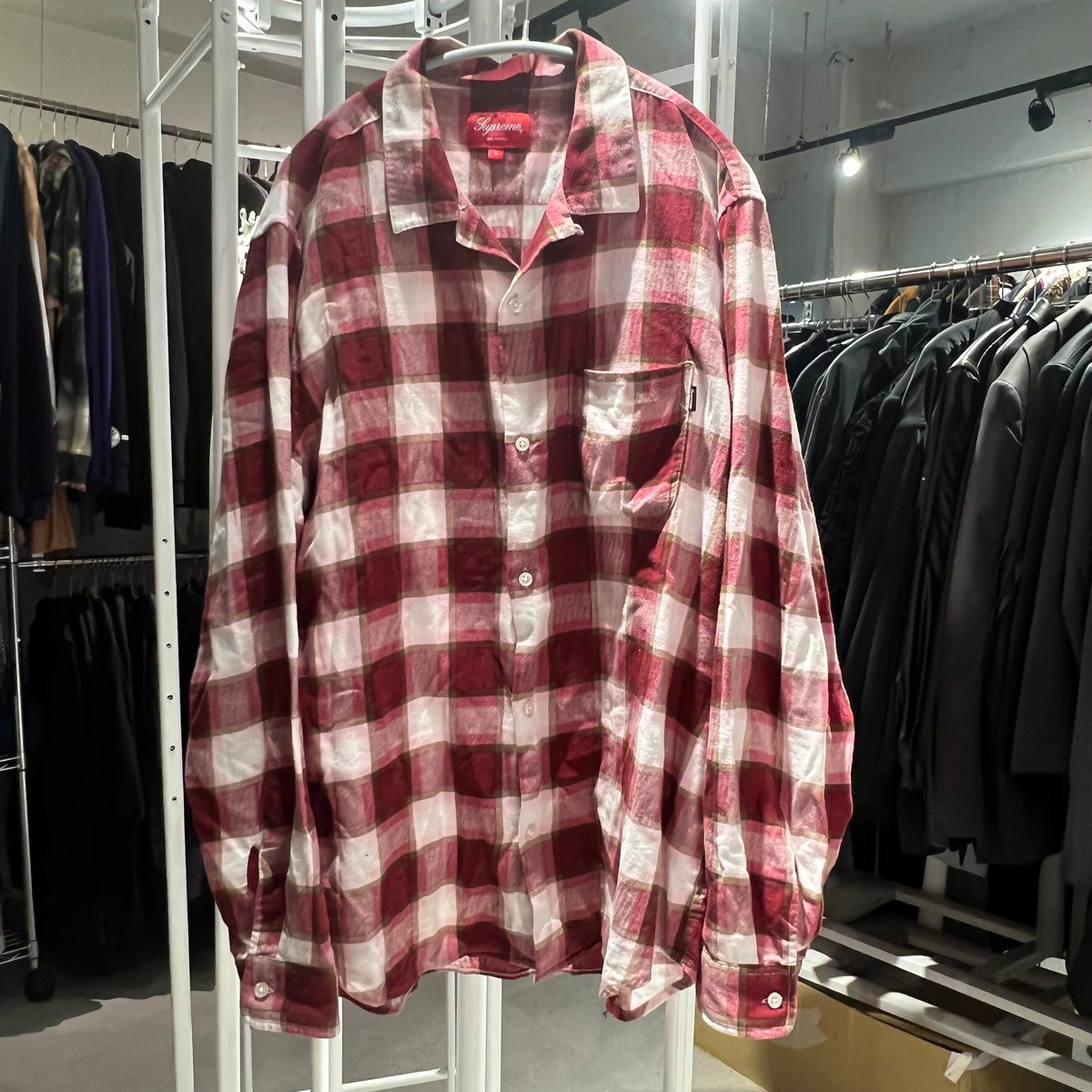 Supreme シュプリーム チェックシャツ 長袖 レッド SIZE L 【表参道t04 
