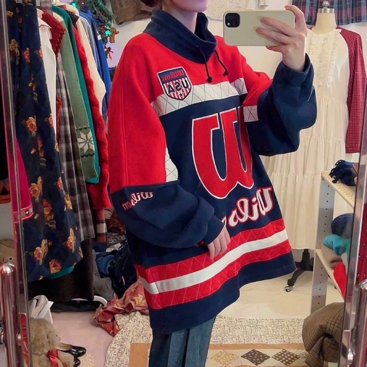 wilson / red navy high neck sweat