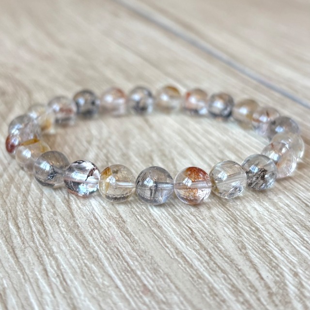 マイナスエネルギーを払い、心と体をクリアに/レアストーン・ハーキマーダイヤモンド/パワー 天然石 ストーン ブレスレット