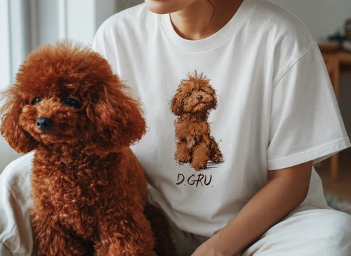 トイプードル　ビックシルエットTシャツ