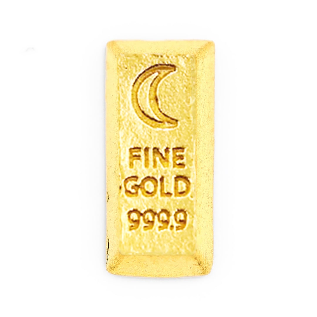 プレゼントにも!1粒 ゴールド/クリスタル puces SOL 5ミリ 純金『月』1g かわいい資産【BABYGOLD】 | JUNGOLD【純金の世界】