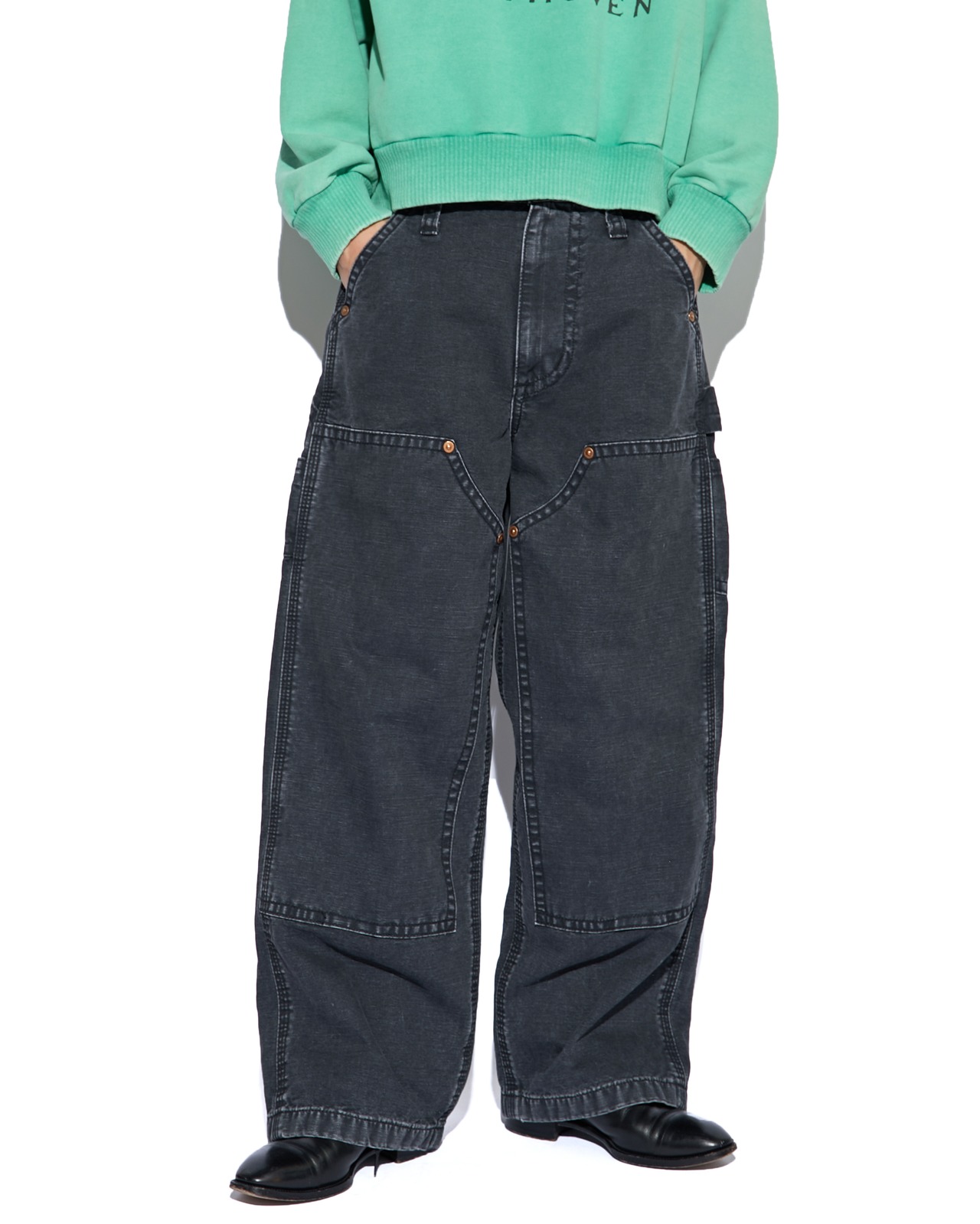 KOOKY ZOO "D.KNEE WORK PANTS〔FADE BLACK〕"