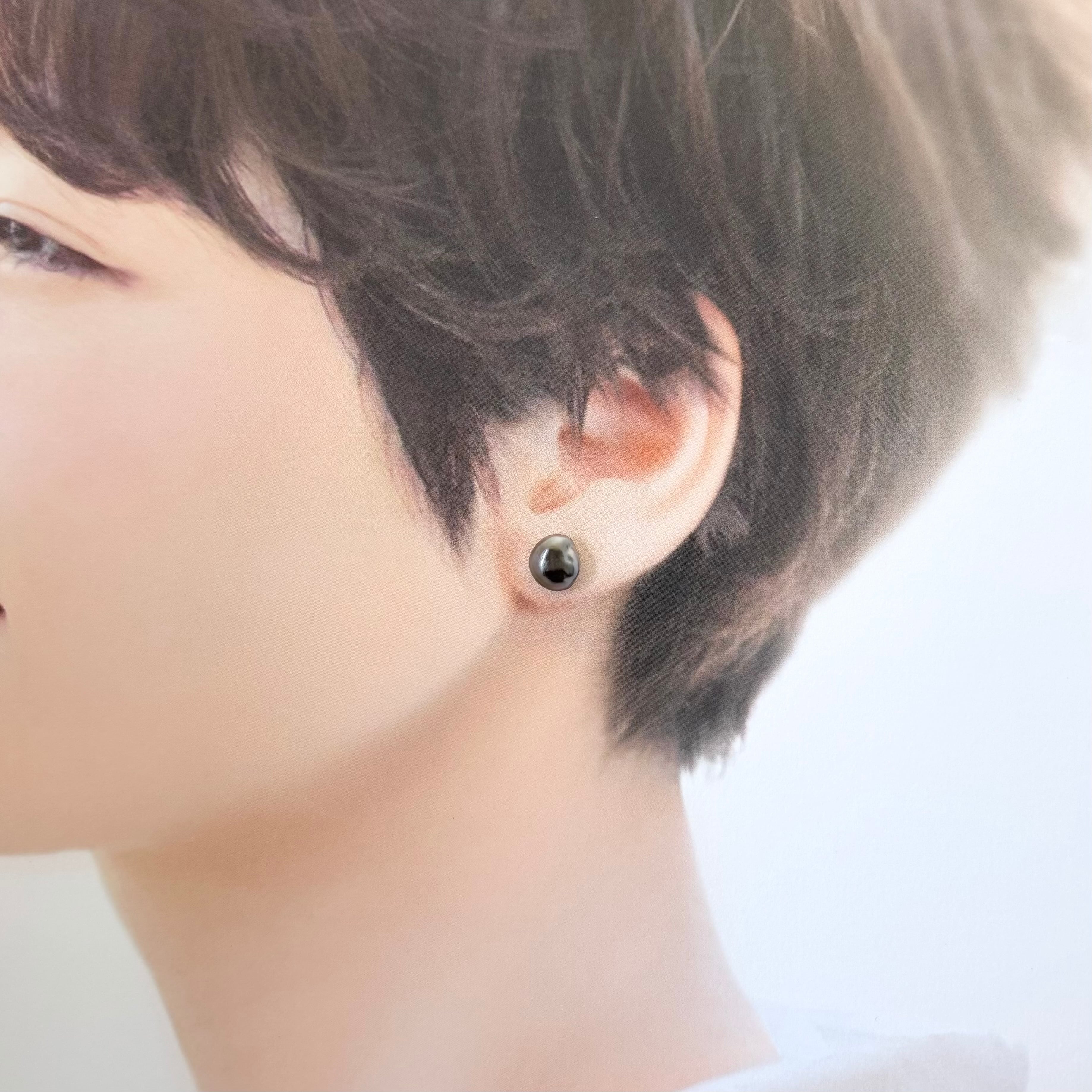 黒蝶ケシパール ピアス BLACK-LIPPED PEARL EARRINGS | GRACE PEARLS