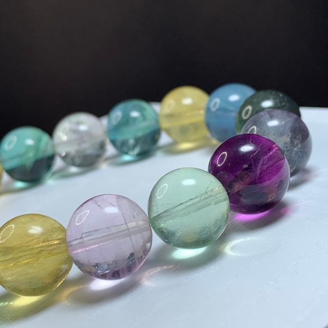 発色美しい☆マルチフローライト ブレスレット