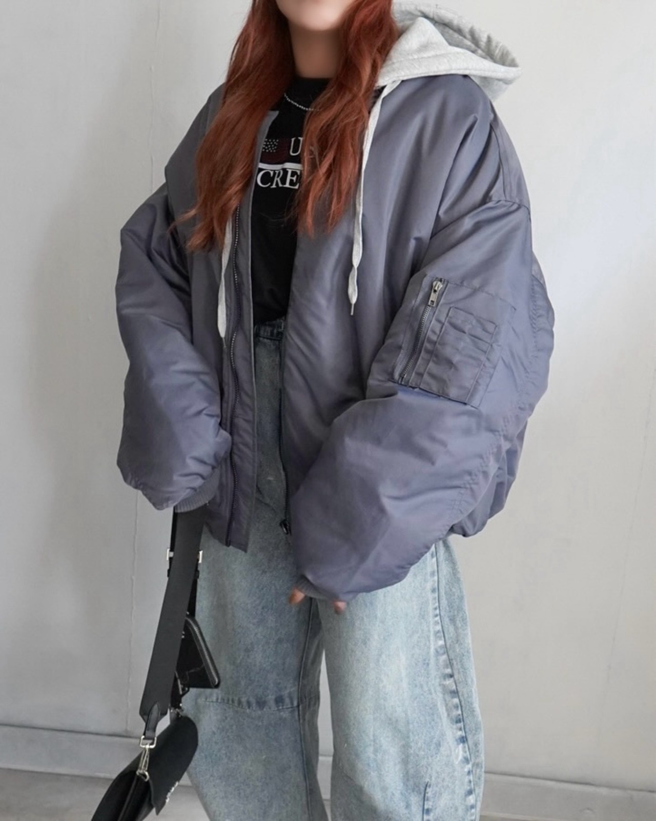 2wayフーディージップMa1【unisex】/Blue