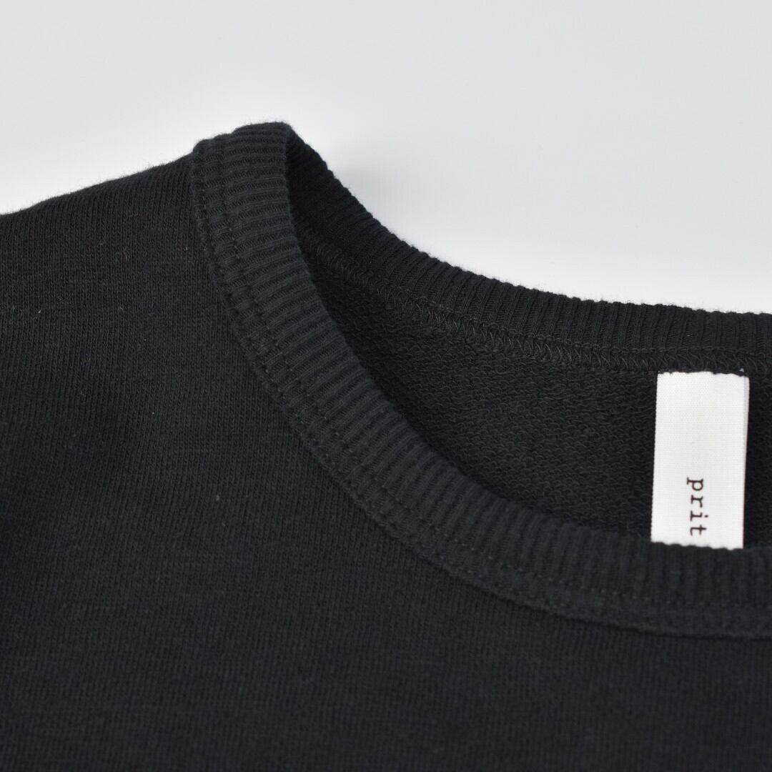 prit プリット エコ裏毛プルオーバーベスト・ブラック