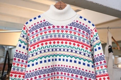90's Talbots cotton knit turtleneck nordic Sweater | GARYO