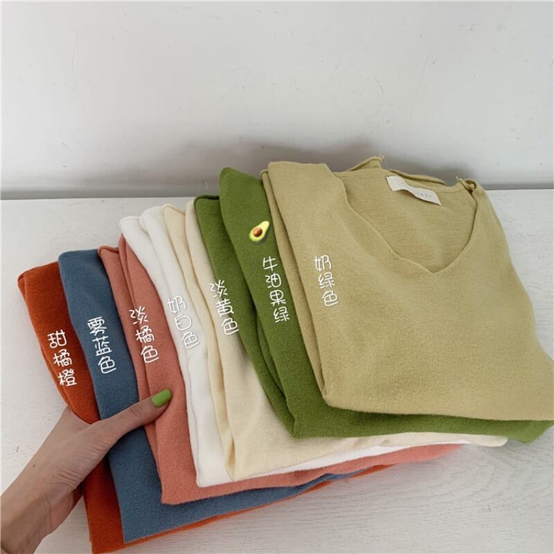 2020年春の新しいワイルドVネック半袖Tシャツルーズスチューデント女性バージョンシックなボトミングトップイントレンド 1号婦人57861489340