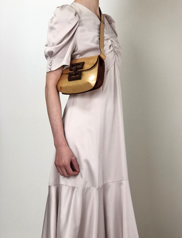 Salvatore Ferragamo サルヴァトーレ フェラガモ ショルダーバッグ ベージュ ロゴ ウッド vintage ヴィンテージ オールド psn4ab