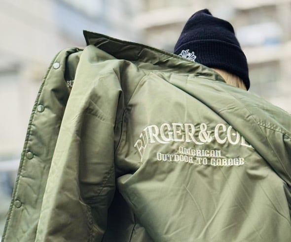 B&C BOA COACH JKT KHAKI バーガーアンドコーラ ボアコーチジャケット