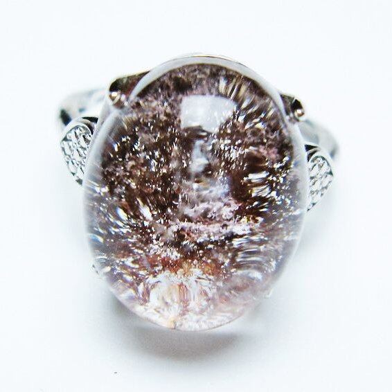 ガーデンクォーツ 指輪 ガーデン水晶 リング フリーサイズ 14号 一点物 メール便可 [M便 1/20] 115-7007