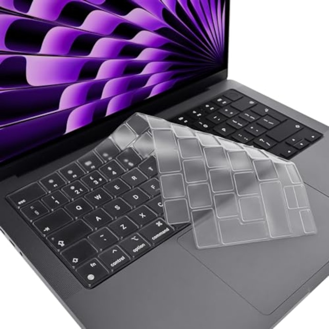 ProElife キーボードカバースキン EU/UK (ISO) 2024 2023 2022 MacBook Air 13.6 15インチ M3 M2 A2681/A2941 & 2023-2021 MacBook Pro 14 16インチ M3 M2 M1 Pro/Max 2779/ A2780/A2442/A2485 アクセサリー(クリア)