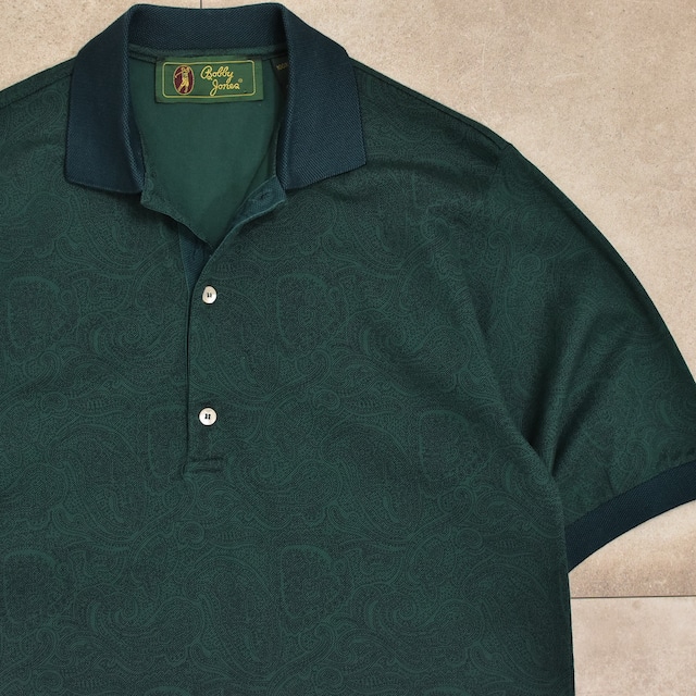 90～00s Italy Bobby Jones paisley pattern polo shirt