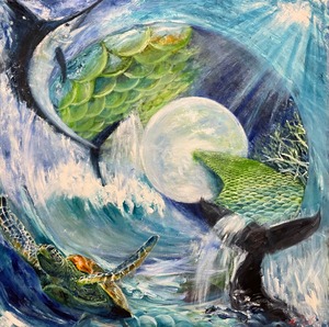 『海のファンタジー』油絵