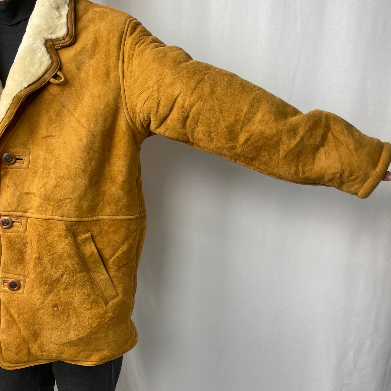 90年代 USA製 Marlboro マルボロ ムートンコート メンズXL相当 古着 