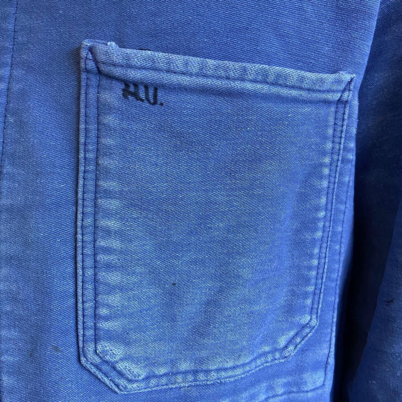 70年代〜 rofa ドイツ ブルー モールスキンジャケット メンズL相当