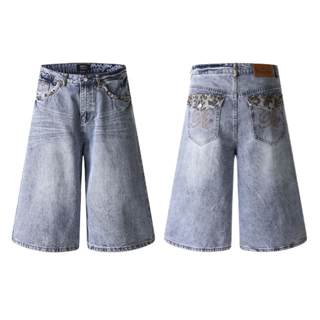 leopard-accented cropped denim　レオパードポイントクロップドデニム　J2076