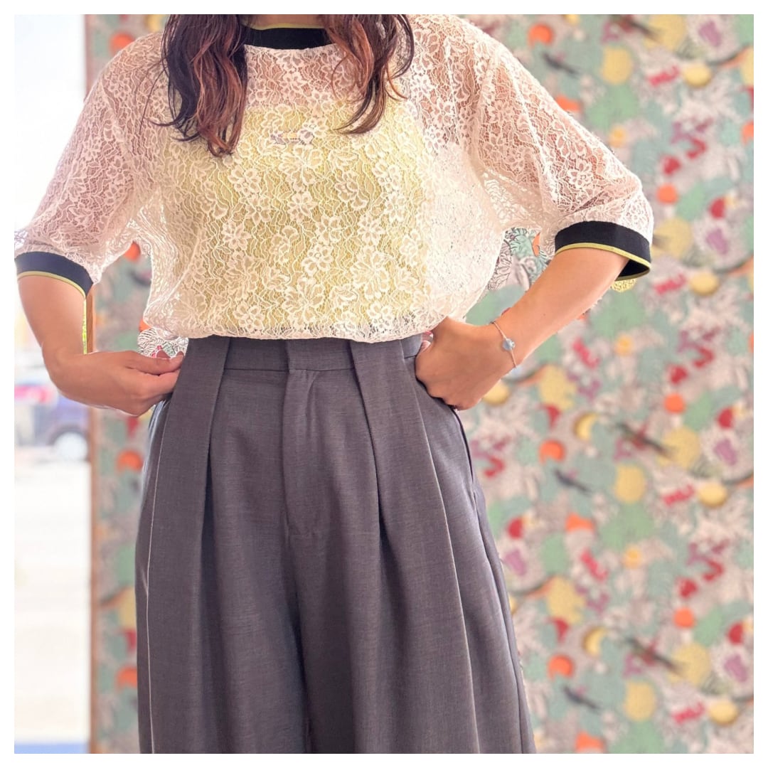 【MICALLE MICALLE】レース5分袖カットソー