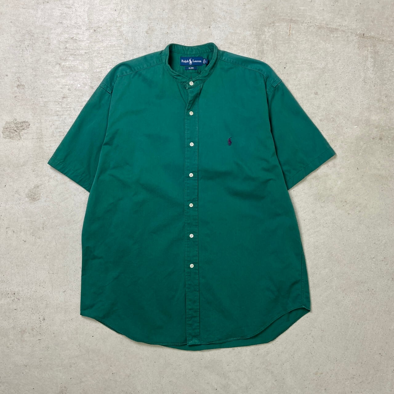 90年代 Ralph Lauren ラルフローレン BLAKE 半袖バンドカラーシャツ