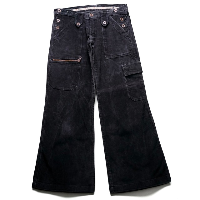 Vintage faded corduroy buggy flare cargo pants