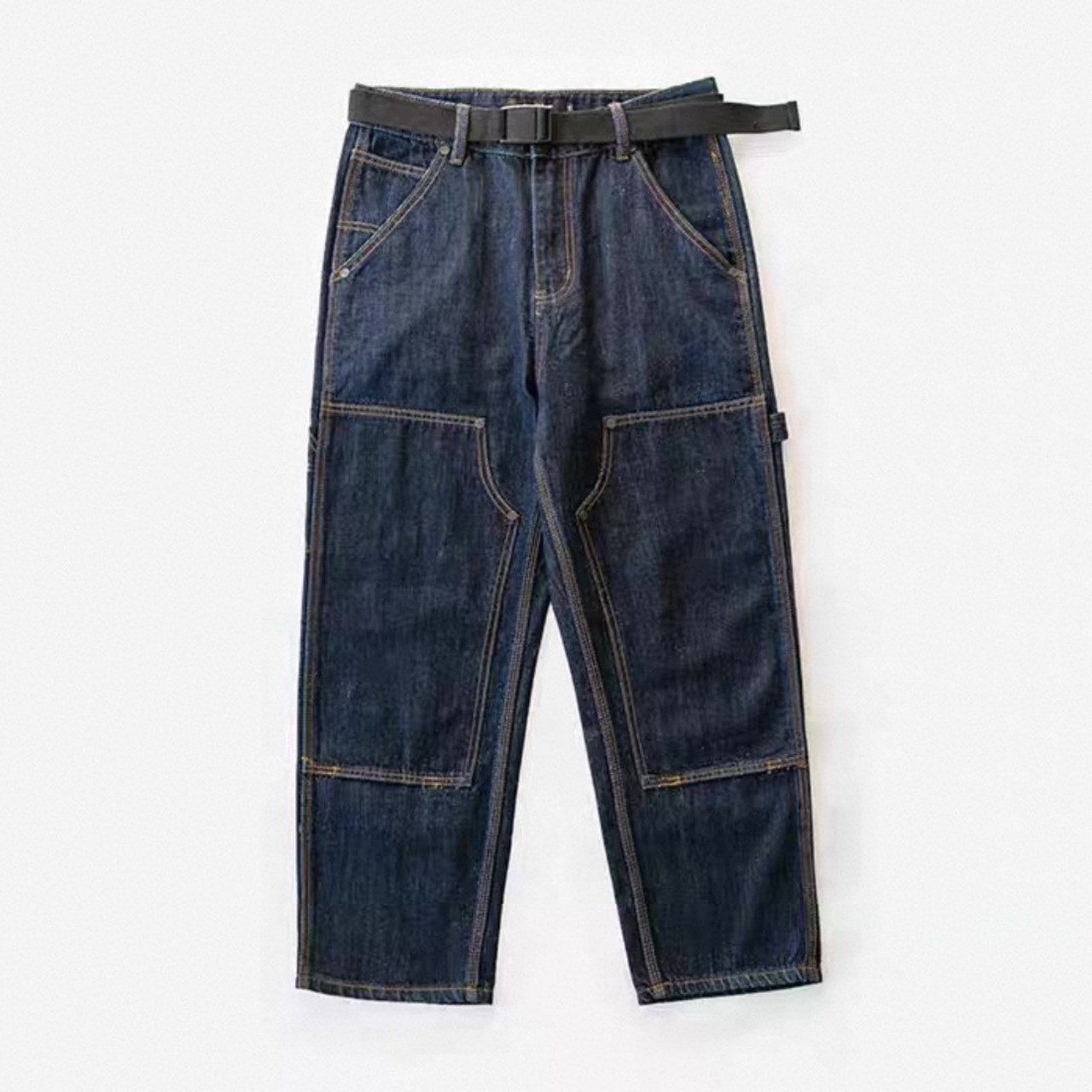 Wide patch pocket denim pants 1314 - 9