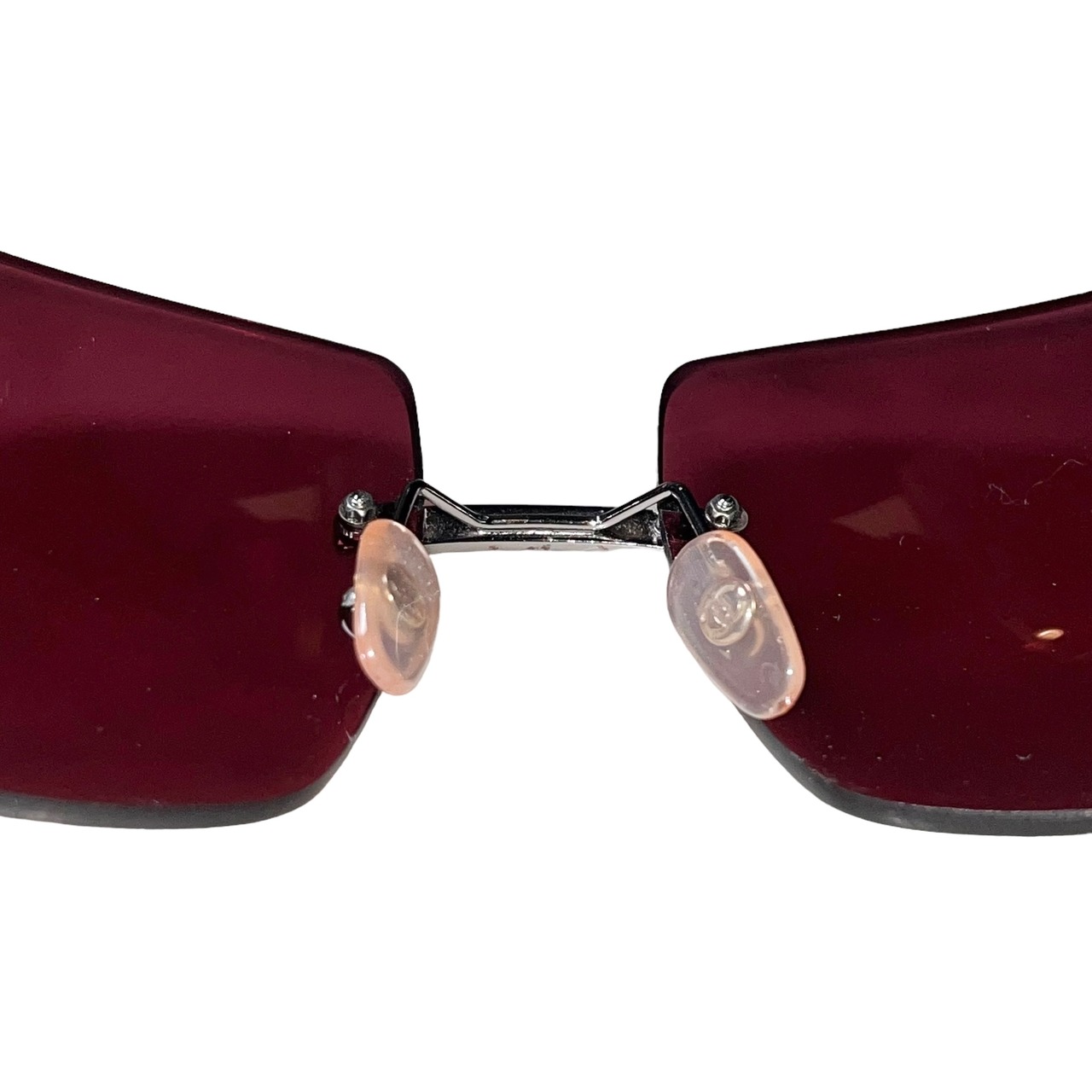 CHANEL square lens rimless glasses