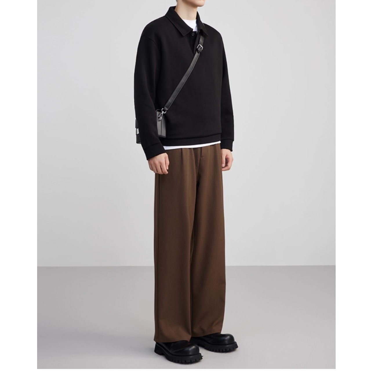 ドロップショルダー 長袖ポロシャツ af0362