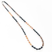 天然素材をミックスしたロングネックレス 琥珀ミックスネックレス ne1095