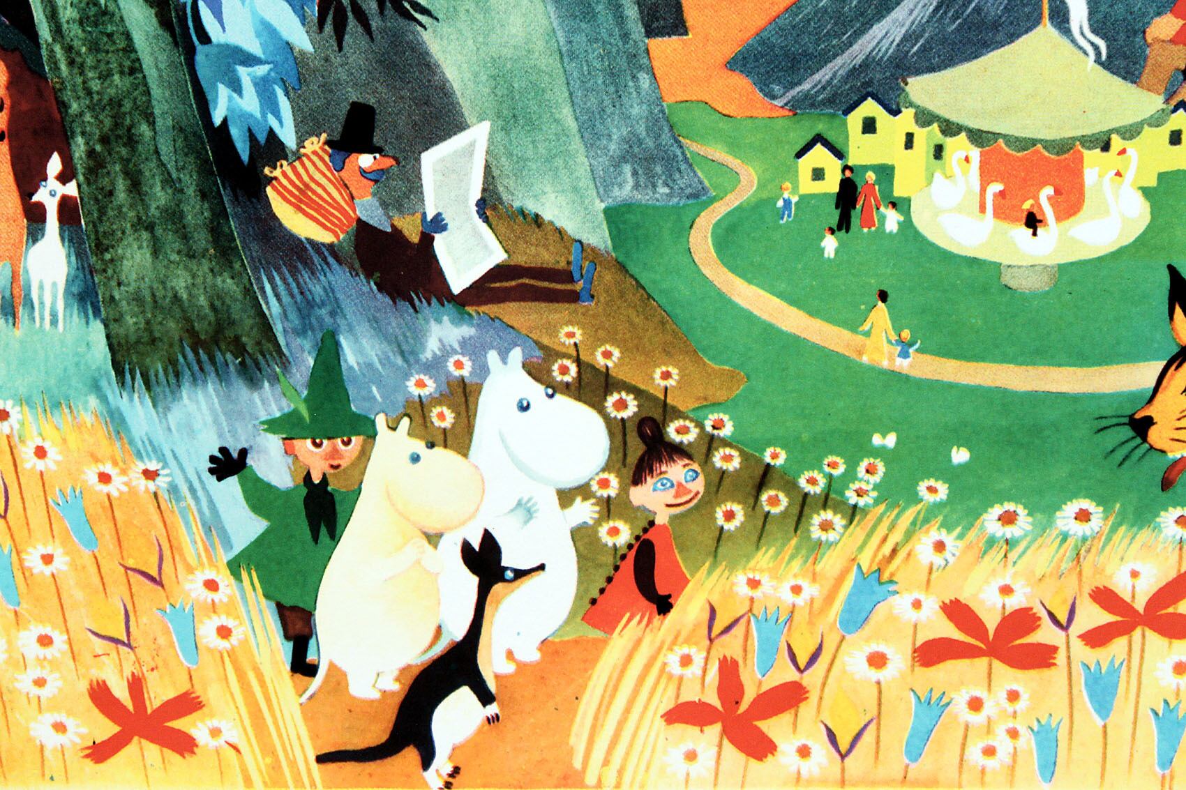 ムーミン 北欧 All Things Commerce「カルーセル パーティー」送料無料 フレーム 展示用フック付アートポスター 絵画 インテリア アート