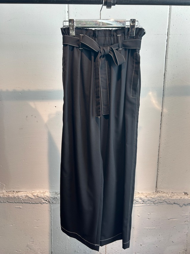 PONTI  wool plain weave stitch pants