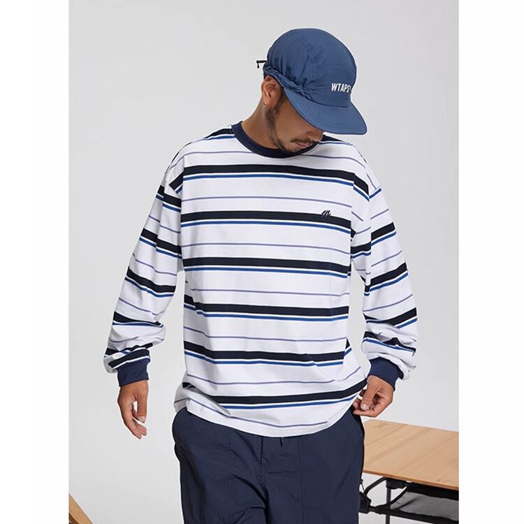 ★RETRO STRIPED BOTTLING SHIRT TOP　　　A0710